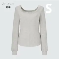 ユニクロ　マメクロゴウチ　ヒートテックウールブレンドワッフルスクエアネックT