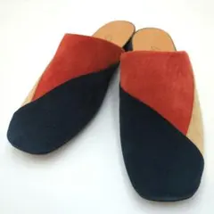 美品　Sellenatela セレナテラ スエード マルチカラー ミュール サボのサムネイル