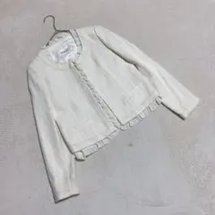 Début de Fiore ＊ 美品 ツイード ノーカラージャケット フリル
