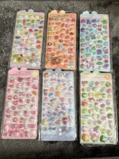 可愛いキャラクターデザイン ボンボンドロップシール 6枚セット