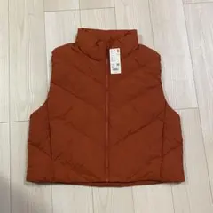 新品 UNIQLO WOMEN パフテッククロップドベスト　オレンジ　XL