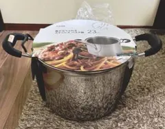 【未使用】CAINZ 蓋が立てられるステンレスパスタ鍋 23cm IH＆ガス対応のサムネイル