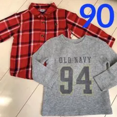 子供服　長袖　Tシャツ　チェックシャツ　トップス まとめ　80 90