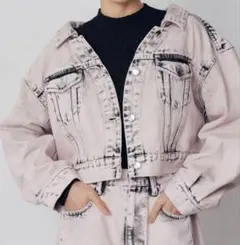 MURUA 今期完売【セットアップ対応】2wayデニムジャケット　ピンク