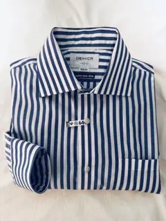 【特価】美品 ORIHICA ストライプ 形態安定 長袖シャツ 39-80のサムネイル