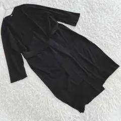 《ミラオーウェン》 (0) 長袖ロングニットカーディガン ウエストリボン 羽織