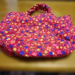 キルトの花柄トートバッグ