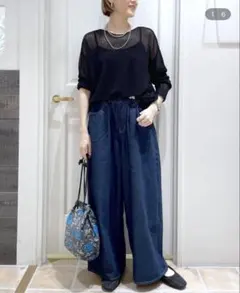 14ゲージリネンミックスシアーダブルフロントプ ルオーバーstudio CLIP