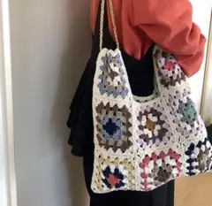 グラニースクエアバッグ 多色 かぎ針編み　カラフル