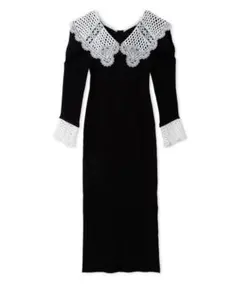 Lily brown レースカラーニットワンピース