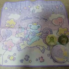 かえるのピクルス　ハンカチ・缶バッチセット