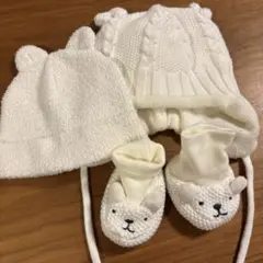 ベビー　帽子　ソックス　3点セット　冬