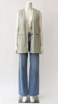 ロングベスト ジレ 緑