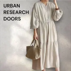 アーバンリサーチ リネン ティアード 洗える リボン 2way ワンピース 完売