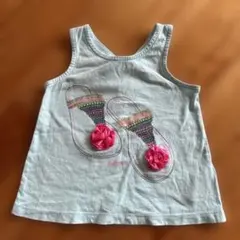 ビーチサンダルイラストノースリーブタンクトップ 3歳用