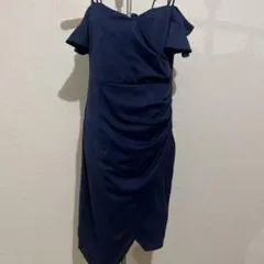 ネイビー オフショルダータイトドレス　美品　断捨離セール