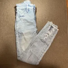 American Eagle ダメージ加工 スキニージーンズ ライトブルー