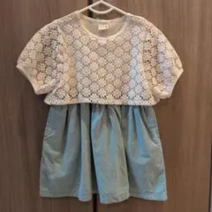 petit main 水色 ワンピース 90cm