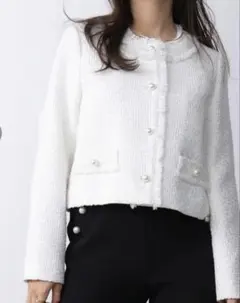 PICCIN PERLA ノーカラージャケット ツイードジャケットのサムネイル