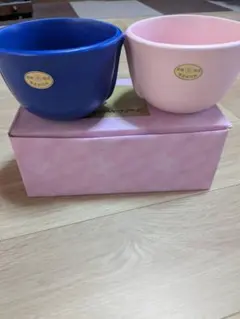 青とピンクの花器 華道