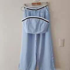 美品☆SHEIN 水色ワイドパンツ ダンス（トップス付き）