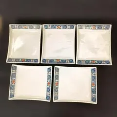 昭和レトロ　有田焼　角皿(短)5枚セット