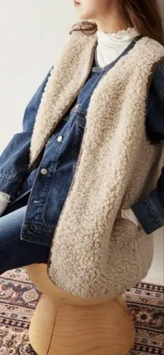 JOURNALSTANDARDrelumeシープフェイクファーベスト ナチュラル