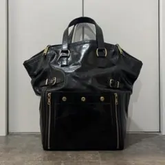 【美品】イヴサンローラン トートバッグ ダウンタウン ブラック エナメル レザー