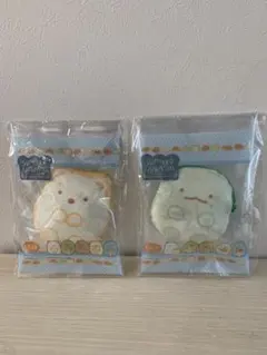 【新品】すみっコぐらしすみっコパンきょうしつパン型ダブルポーチ　しろくま　とかげ