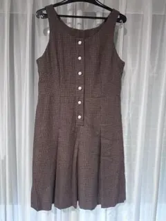 お値下げしました ブラウンチェック ノースリーブミニワンピース【gu 】