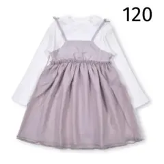 SLAP SLIP 切り替え チュール フリル キャミ ドッキング ワンピース