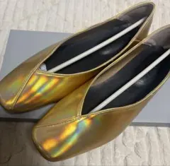 【週末SALE】新品☆スクエアトゥ切り替えデザインバブーシュのサムネイル