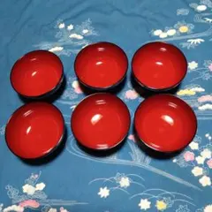 漆器 椀 6個セット 赤い実の装飾