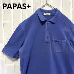PAPAS+ パパスプラス ポロシャツ 半袖 刺繍ロゴ M 鹿の子 メンズのサムネイル