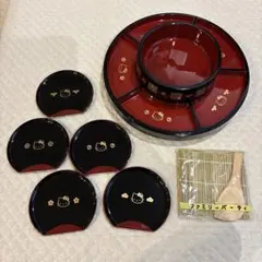 新品未使用　レトロ　ハローキティ　手巻き寿司用回転プレートセットのサムネイル