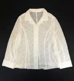 レリアン　シャツ　ブラウス　刺繍　ホワイト　17号　ジャケット