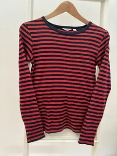 BEAMS BOY 長袖 Tシャツ 赤と紺ボーダーTシャツ