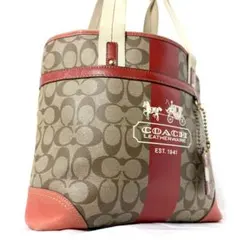 美品✨ COACH コーチ トートバッグ PVCレザー 馬車ロゴ A4可 総柄