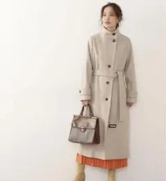 N. テックメルトンスタンドカラーロングコート　S