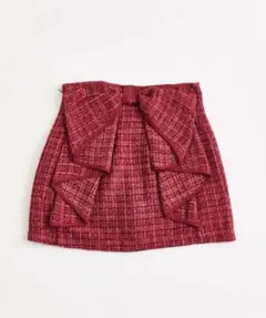 OLIVE des OLIVE バックリボンツイードスカート レッド 新品