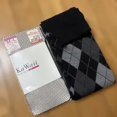 フィッシュネット ストッキング ビターチョコ/黒とグレーダイヤ柄タイツ　Ｍ〜Ｌ
