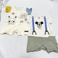 ポケモン　ミッキー　ベビー服　カバーオール　2点セット まとめ売り　70 半袖