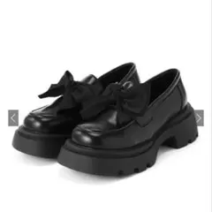 リボン厚底レザーローファー [ci499]