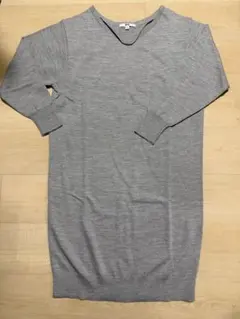 UNIQLO グレー ニットロングワンピース M