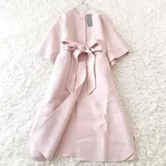 新品タグ付 ✨23区 ケープ リバーコート ダブルフェイス ベルト ピンク 38