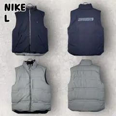 00s NIKE ナイキ リバーシブル ダウンベスト L スウォッシュ刺繡のサムネイル
