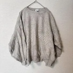 希少✨ 4Castella ベージュ リブ編み ニット ドルマンニット ぽわん袖