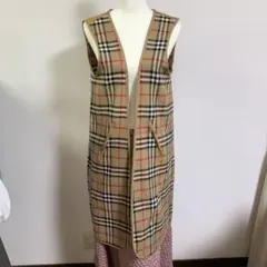 Burberrys チェック柄ロングベスト　コート裏地ライナー