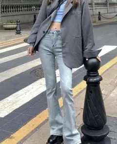 SHEIN フレアデニム ライトウォッシュ　Mサイズ