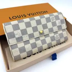【新型・美品】ルイヴィトン　ダミエ・アズール　インターナショナル　三つ折り財布 付属品付 極美品】 ルイヴィトン ダミエアズール 新型ジッピー